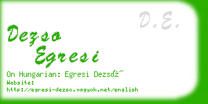 dezso egresi business card